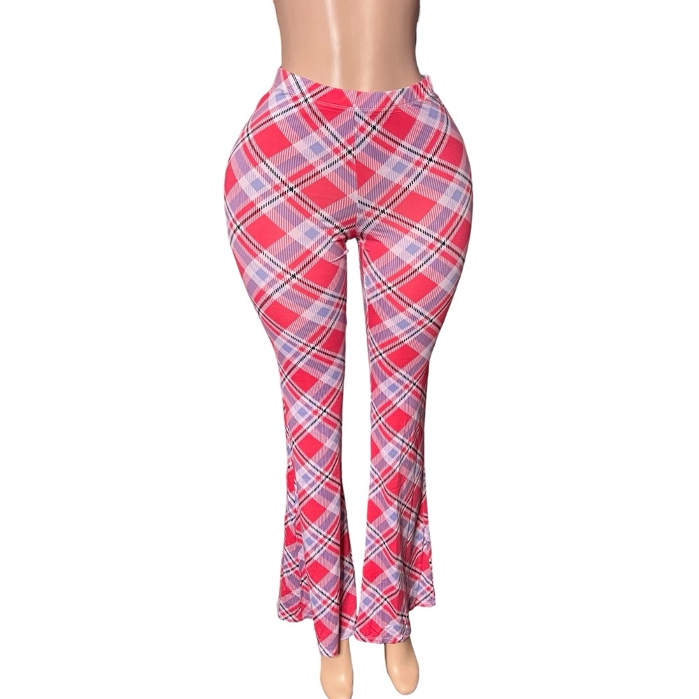 Plaid Flare Women's Pants